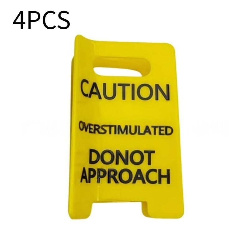 Caution Overstimulated Yellow Sign Hair Claw Clip