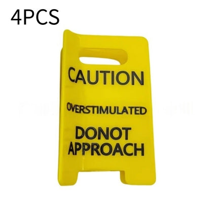 Caution Overstimulated Yellow Sign Hair Claw Clip