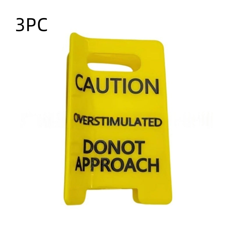 Caution Overstimulated Yellow Sign Hair Claw Clip